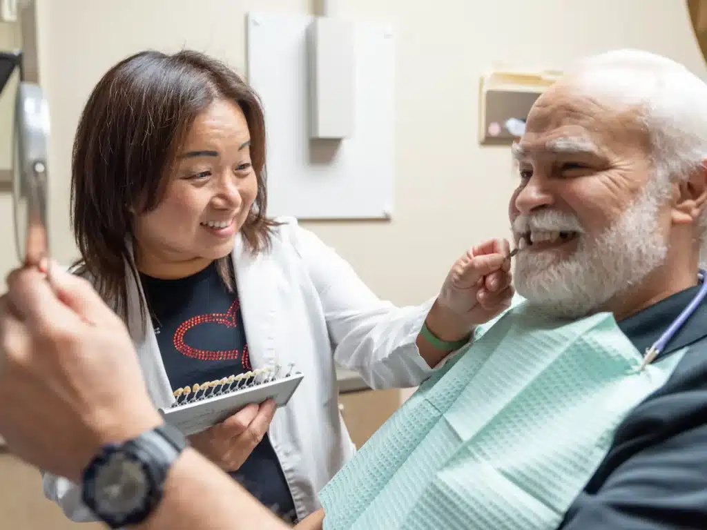 a patient about to get professional teeth whitening treatment in Plano, TX